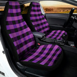 Dark Purple Check Pattern Print Universal Fit Car Seat Covers