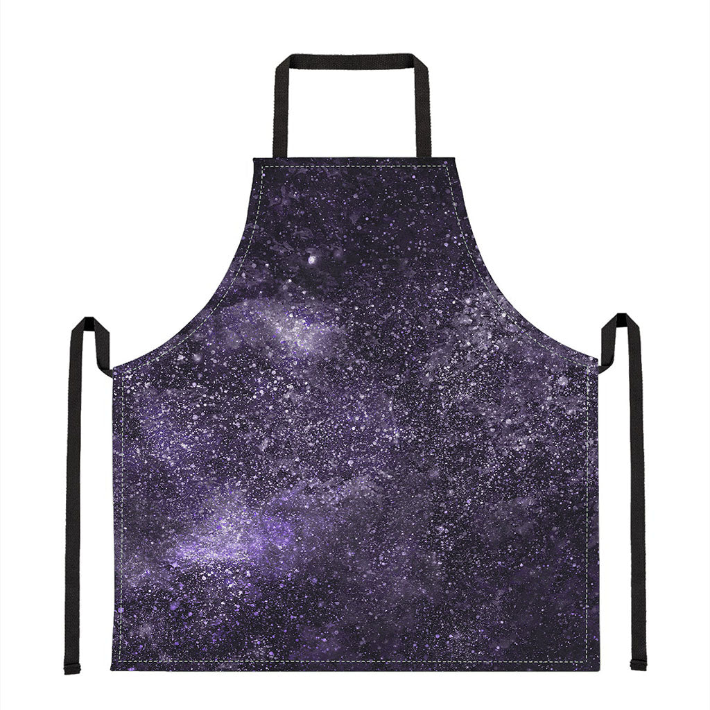 Dark Purple Cosmos Galaxy Space Print Apron