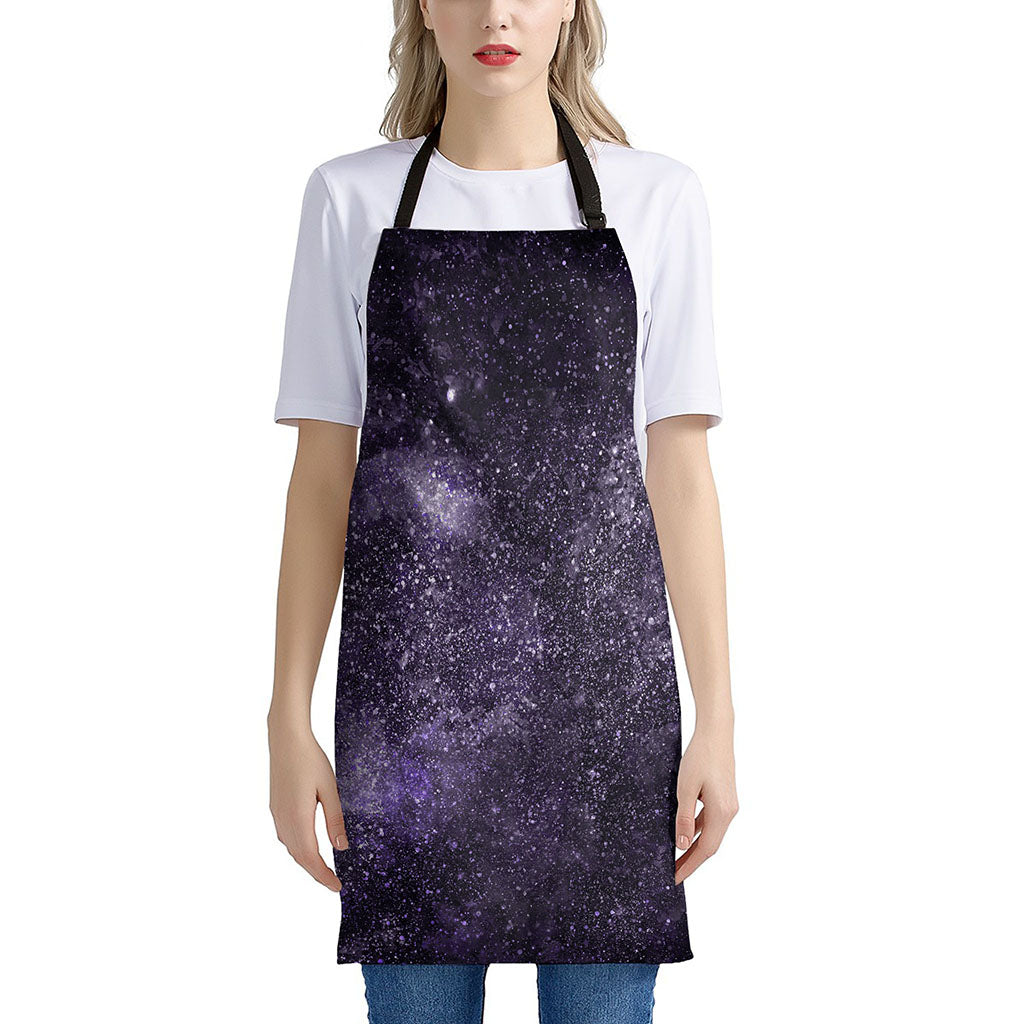 Dark Purple Cosmos Galaxy Space Print Apron