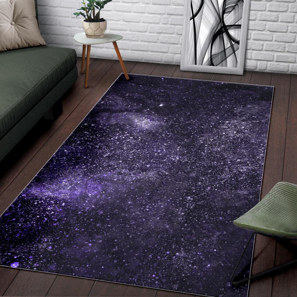 Dark Purple Cosmos Galaxy Space Print Area Rug GearFrost