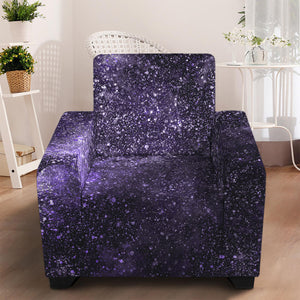 Dark Purple Cosmos Galaxy Space Print Armchair Slipcover