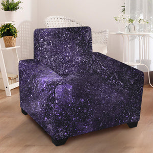 Dark Purple Cosmos Galaxy Space Print Armchair Slipcover