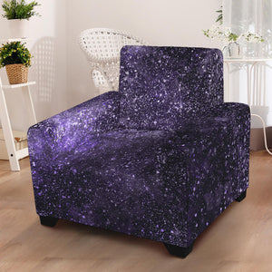 Dark Purple Cosmos Galaxy Space Print Armchair Slipcover