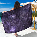 Dark Purple Cosmos Galaxy Space Print Beach Sarong Wrap