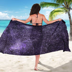 Dark Purple Cosmos Galaxy Space Print Beach Sarong Wrap