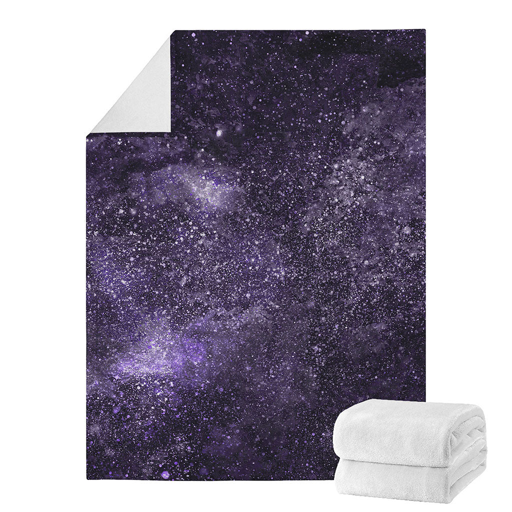 Dark Purple Cosmos Galaxy Space Print Blanket