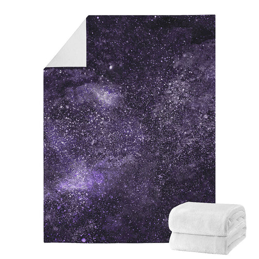Dark Purple Cosmos Galaxy Space Print Blanket