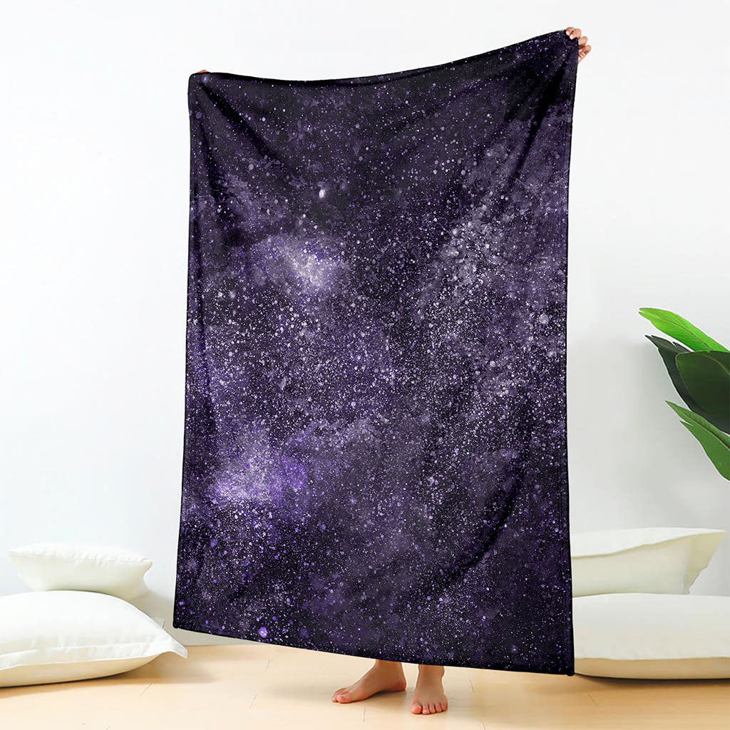 Dark Purple Cosmos Galaxy Space Print Blanket