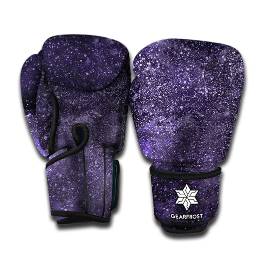 Dark Purple Cosmos Galaxy Space Print Boxing Gloves