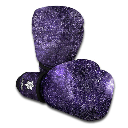 Dark Purple Cosmos Galaxy Space Print Boxing Gloves