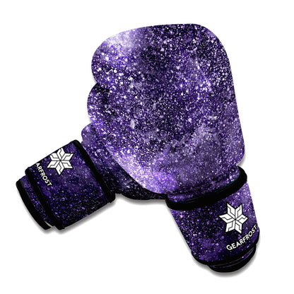 Dark Purple Cosmos Galaxy Space Print Boxing Gloves