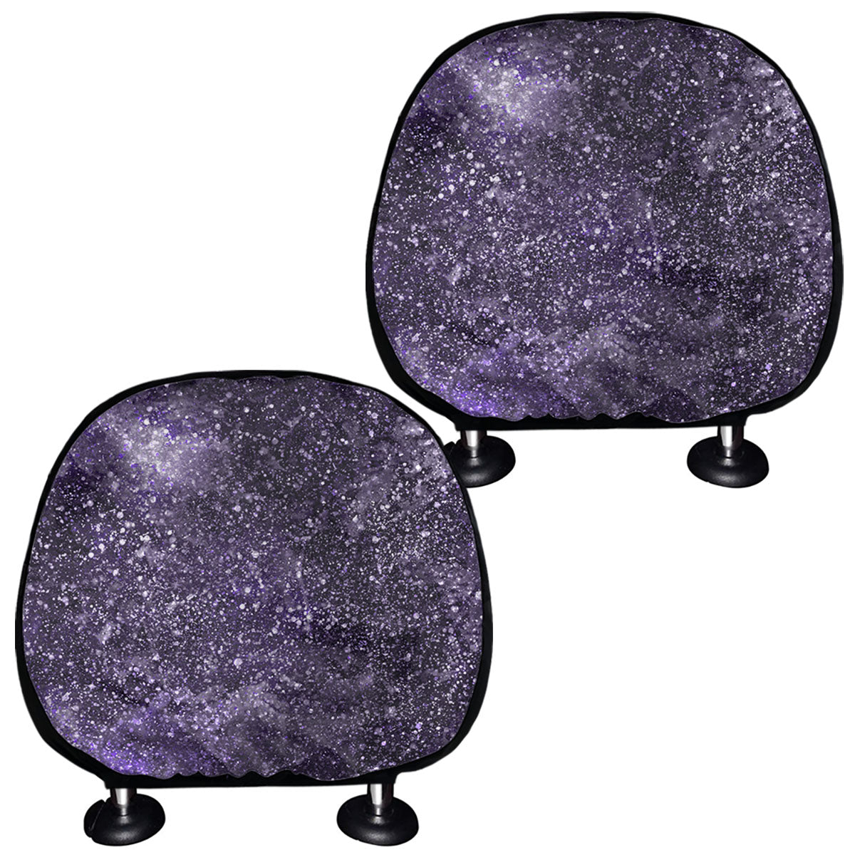 Dark Purple Cosmos Galaxy Space Print Car Headrest Covers