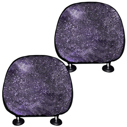 Dark Purple Cosmos Galaxy Space Print Car Headrest Covers