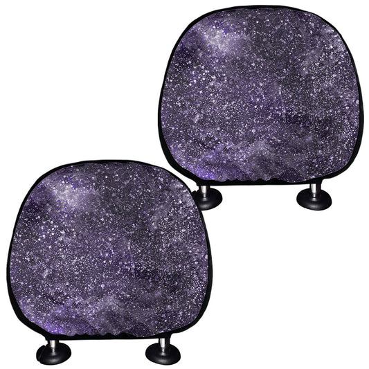 Dark Purple Cosmos Galaxy Space Print Car Headrest Covers