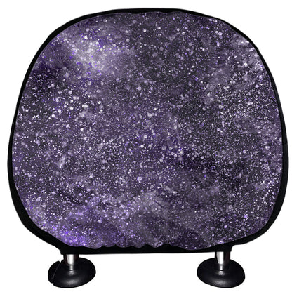 Dark Purple Cosmos Galaxy Space Print Car Headrest Covers