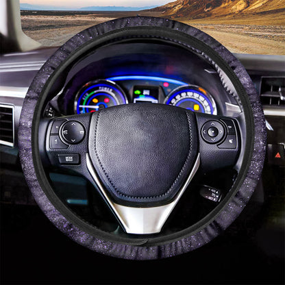 Dark Purple Cosmos Galaxy Space Print Car Steering Wheel Cover
