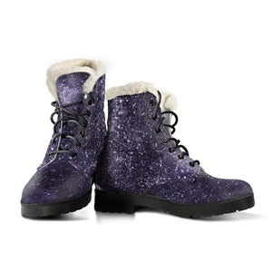 Dark Purple Cosmos Galaxy Space Print Comfy Boots GearFrost