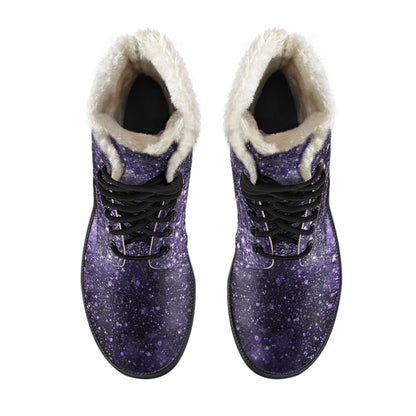 Dark Purple Cosmos Galaxy Space Print Comfy Boots GearFrost