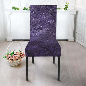 Dark Purple Cosmos Galaxy Space Print Dining Chair Slipcover