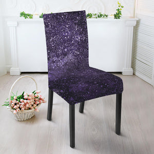 Dark Purple Cosmos Galaxy Space Print Dining Chair Slipcover