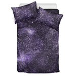 Dark Purple Cosmos Galaxy Space Print Duvet Cover Bedding Set