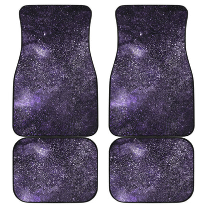 Dark Purple Cosmos Galaxy Space Print Front and Back Car Floor Mats