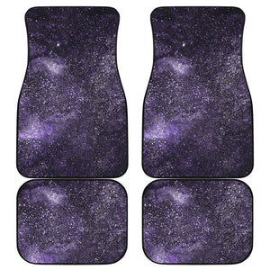 Dark Purple Cosmos Galaxy Space Print Front and Back Car Floor Mats