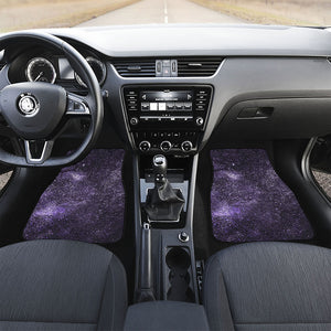 Dark Purple Cosmos Galaxy Space Print Front and Back Car Floor Mats