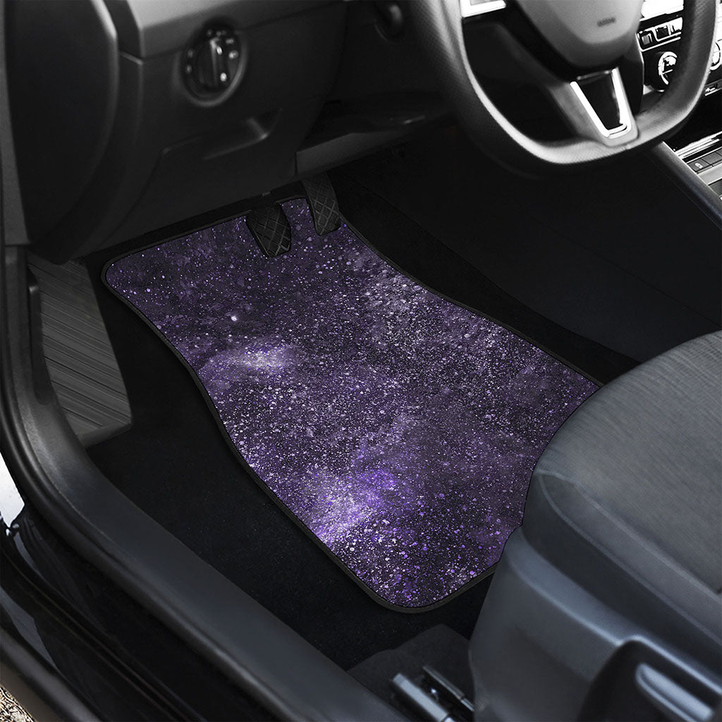 Dark Purple Cosmos Galaxy Space Print Front and Back Car Floor Mats