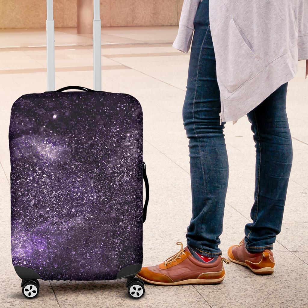 Dark Purple Cosmos Galaxy Space Print Luggage Cover GearFrost