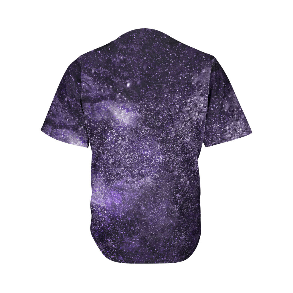 Dark Purple Cosmos Galaxy Space Print Men's Baseball Jersey