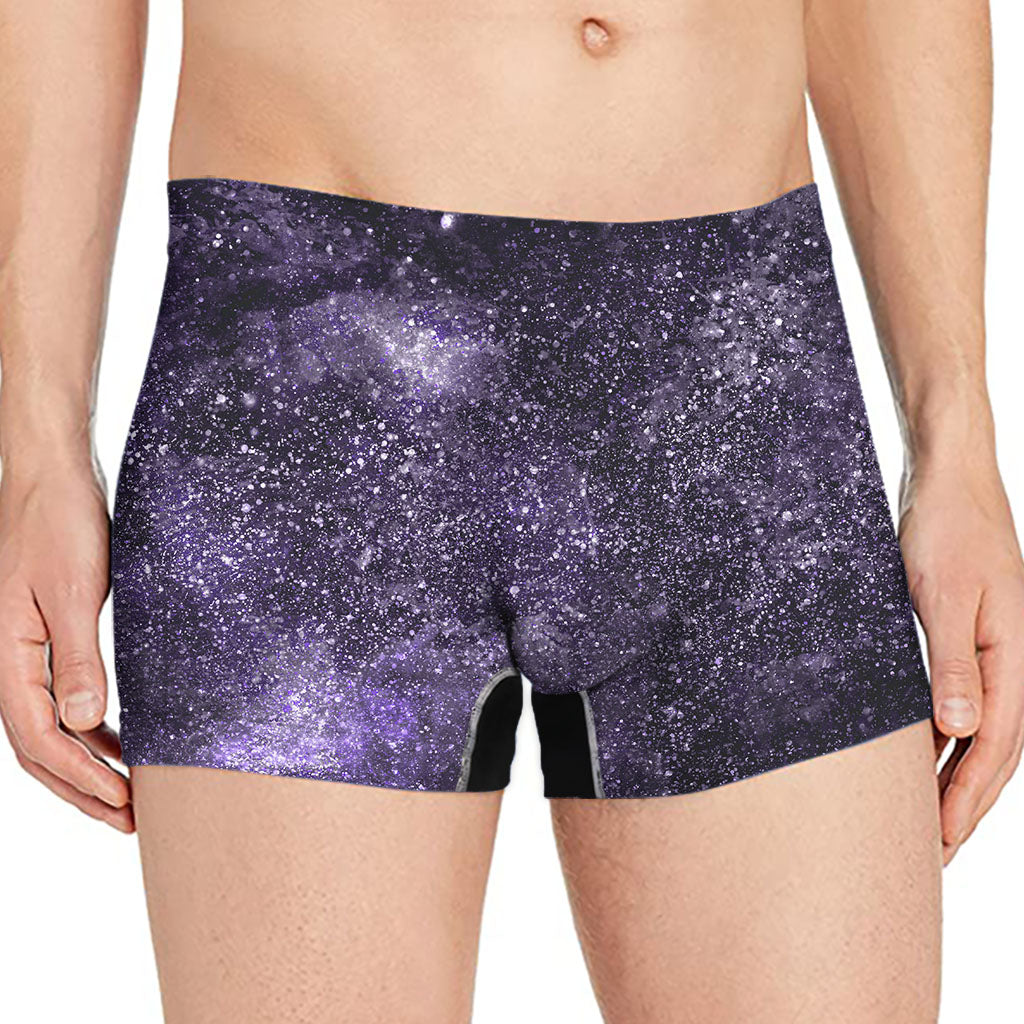 Dark Purple Cosmos Galaxy Space Print Men's Boxer Briefs