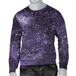 Dark Purple Cosmos Galaxy Space Print Men's Crewneck Sweatshirt GearFrost