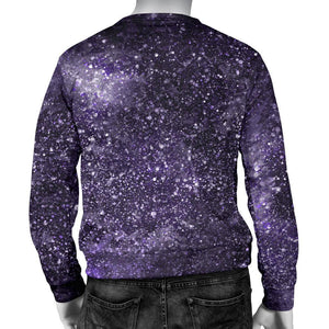 Dark Purple Cosmos Galaxy Space Print Men's Crewneck Sweatshirt GearFrost