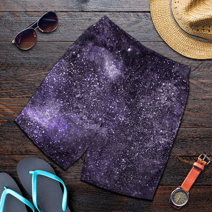 Dark Purple Cosmos Galaxy Space Print Men's Shorts