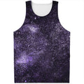 Dark Purple Cosmos Galaxy Space Print Men's Tank Top