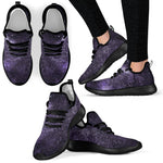 Dark Purple Cosmos Galaxy Space Print Mesh Knit Shoes GearFrost