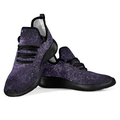Dark Purple Cosmos Galaxy Space Print Mesh Knit Shoes GearFrost