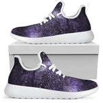 Dark Purple Cosmos Galaxy Space Print Mesh Knit Shoes GearFrost