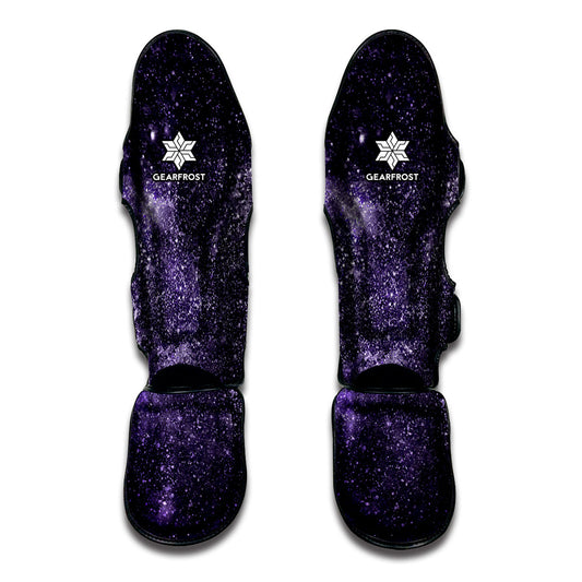 Dark Purple Cosmos Galaxy Space Print Muay Thai Shin Guard