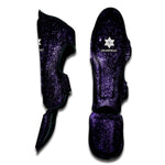 Dark Purple Cosmos Galaxy Space Print Muay Thai Shin Guard