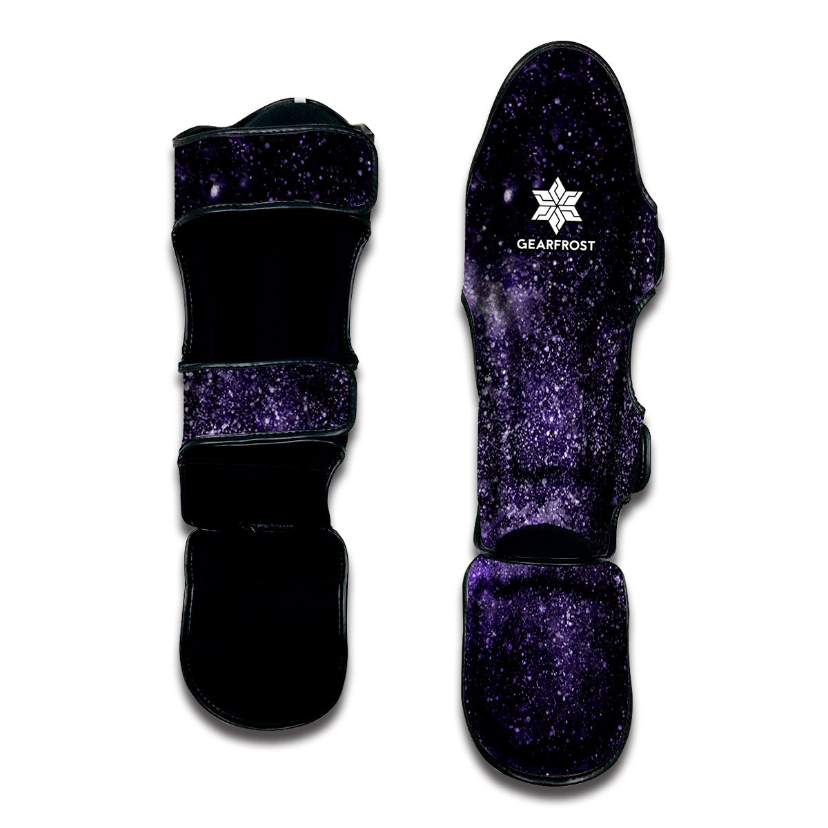 Dark Purple Cosmos Galaxy Space Print Muay Thai Shin Guard