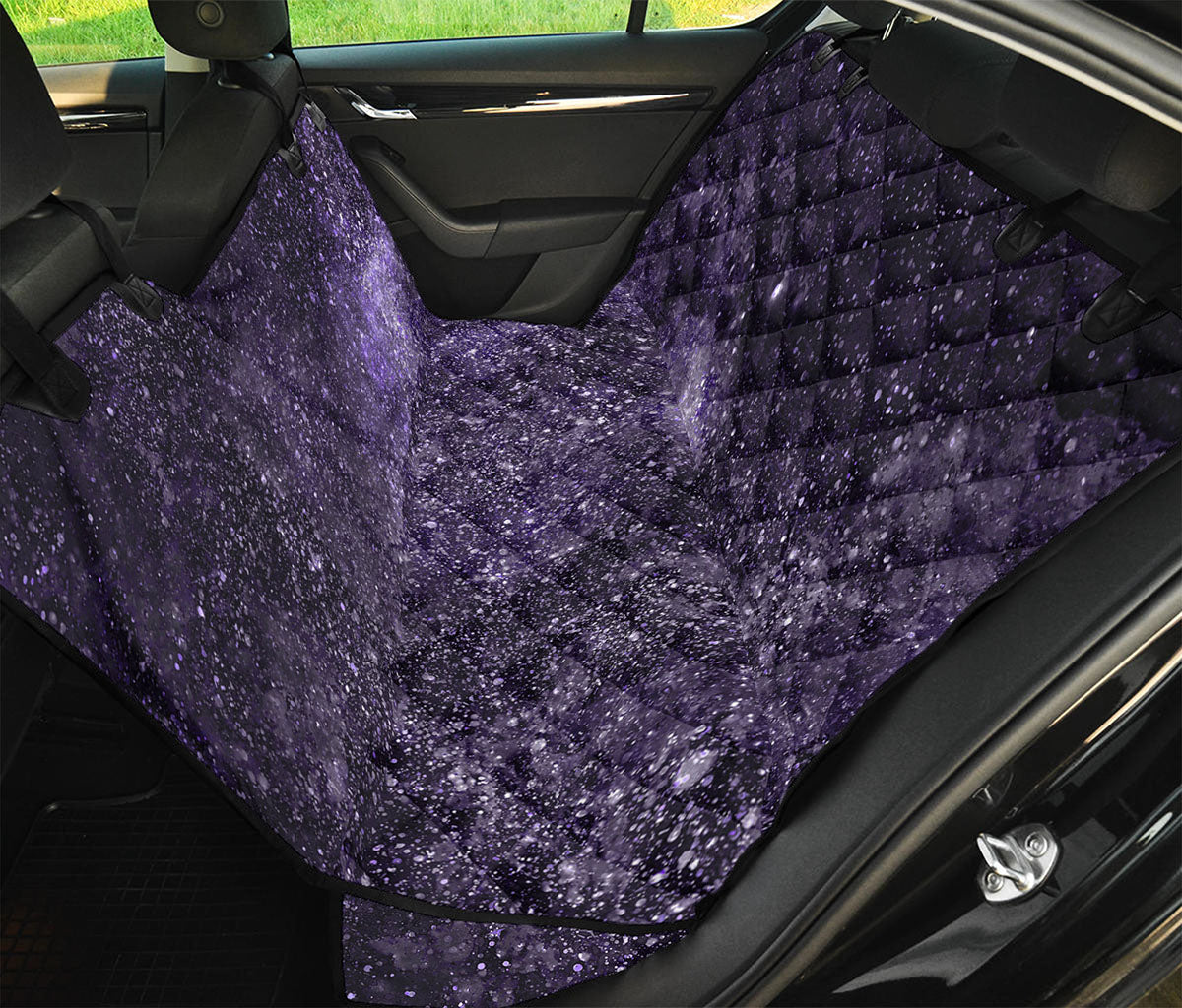 Dark Purple Cosmos Galaxy Space Print Pet Car Back Seat Cover