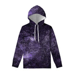 Dark Purple Cosmos Galaxy Space Print Pullover Hoodie