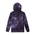 Dark Purple Cosmos Galaxy Space Print Pullover Hoodie