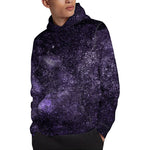 Dark Purple Cosmos Galaxy Space Print Pullover Hoodie