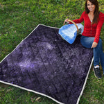 Dark Purple Cosmos Galaxy Space Print Quilt