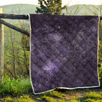 Dark Purple Cosmos Galaxy Space Print Quilt