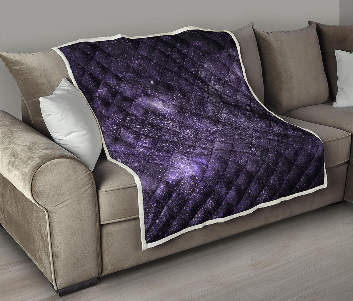 Dark Purple Cosmos Galaxy Space Print Quilt