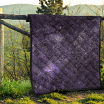 Dark Purple Cosmos Galaxy Space Print Quilt